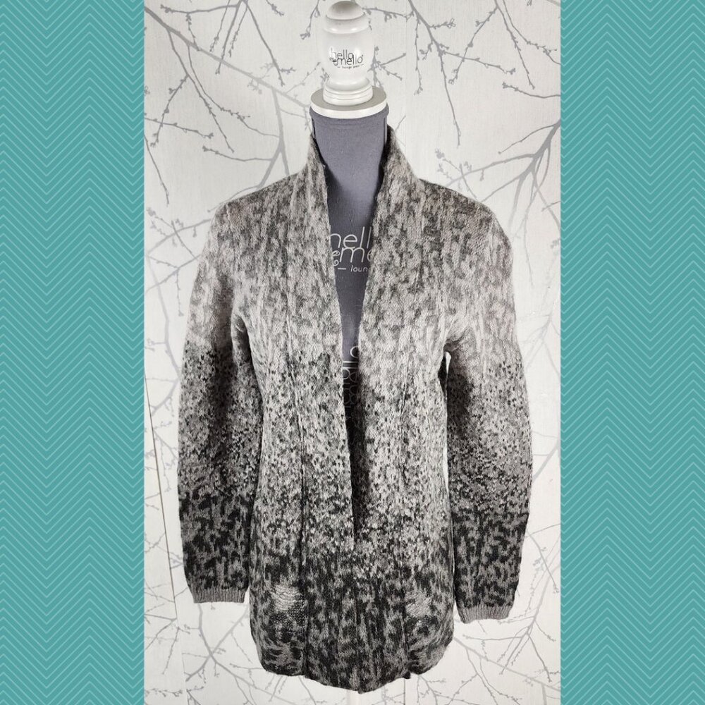 Lucy & Laurel Ombre Speckle Knit Alpaca Wool Blend Open Cardigan